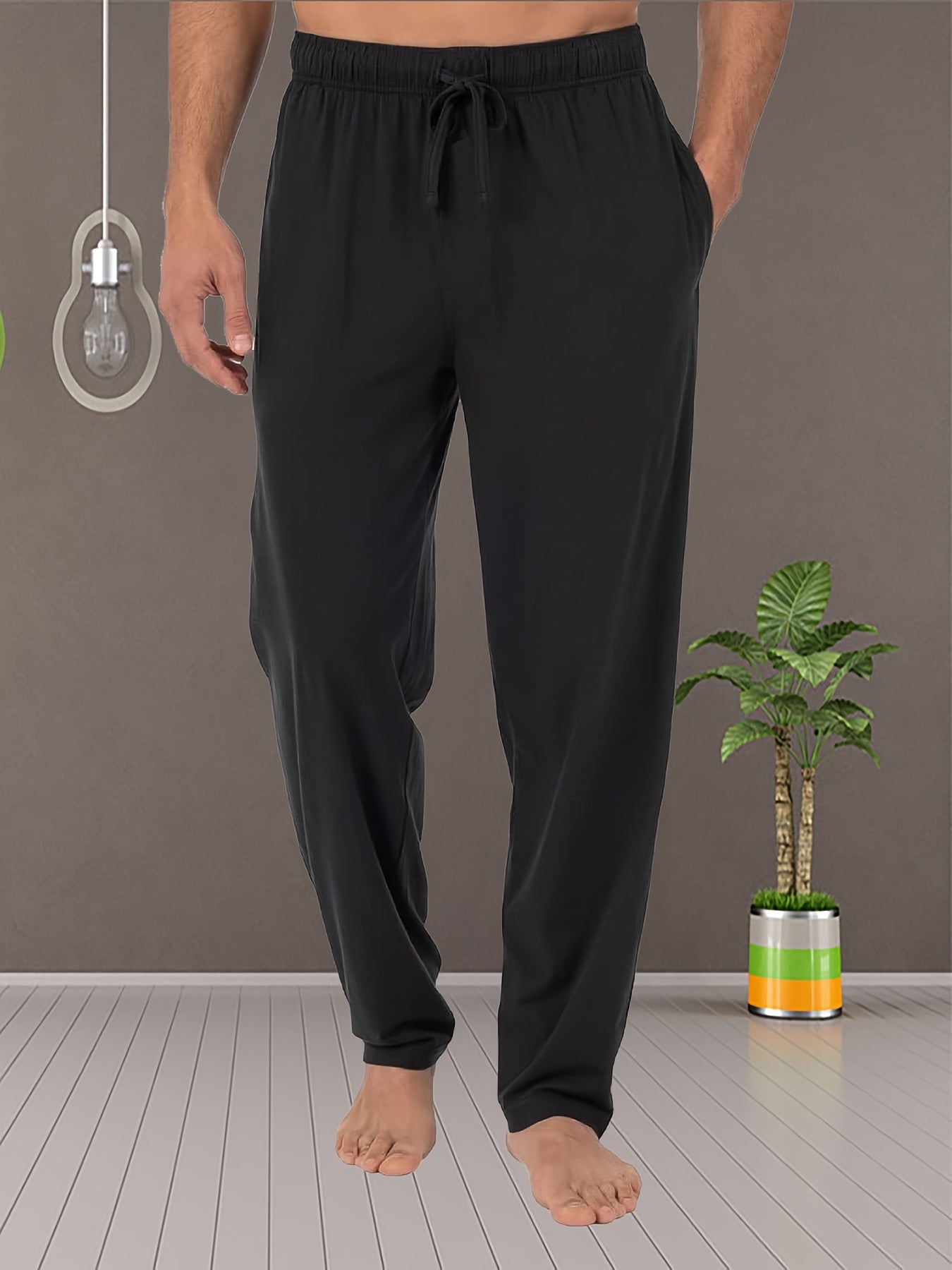 Matteo | Comfortabele heren pyjamabroek in effen kleur