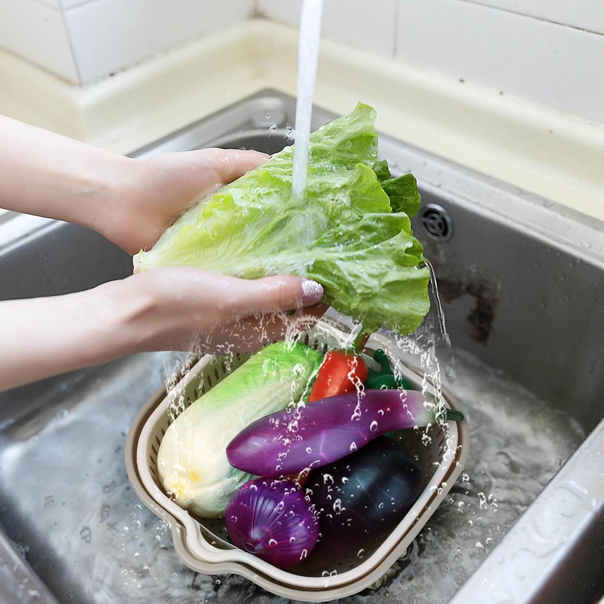AquaNest | 8-delig stapelbaar dubbellaags culinair zeefsysteem