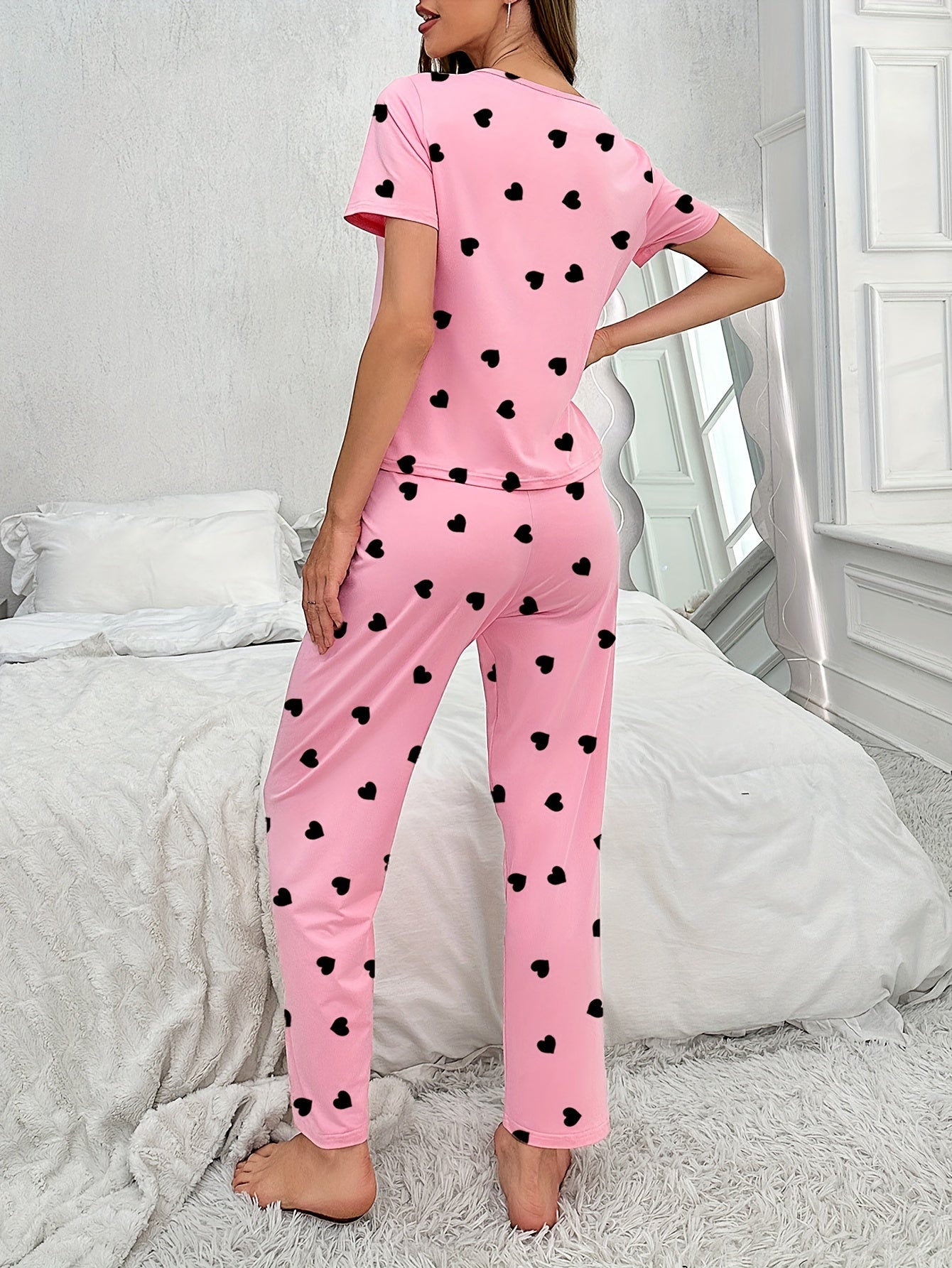 LoveNest | Pyjamaset met hartjesprint