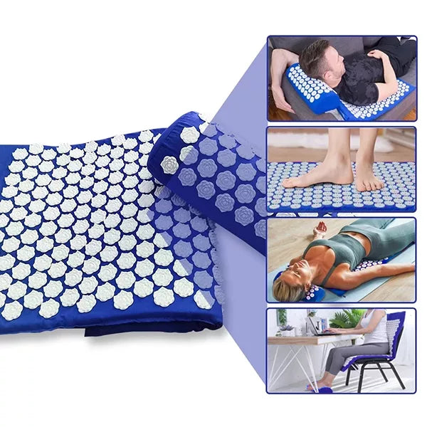 RevivaMat | Therapeutische Acupressuur Spike Mat & Kussen voor Stressverlichting, Pijnvermindering & Beter Slapen