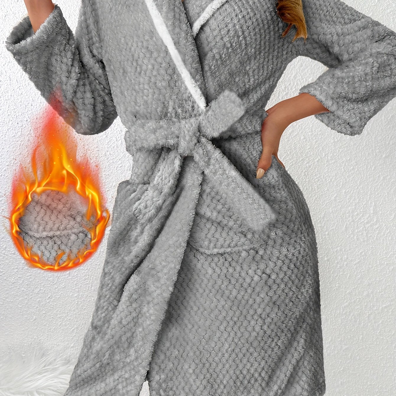 Matilda | Met fleece gevoerde damesbadjas
