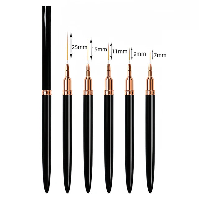 NailLiner | 5 stuks Nail Art Liner penselen set