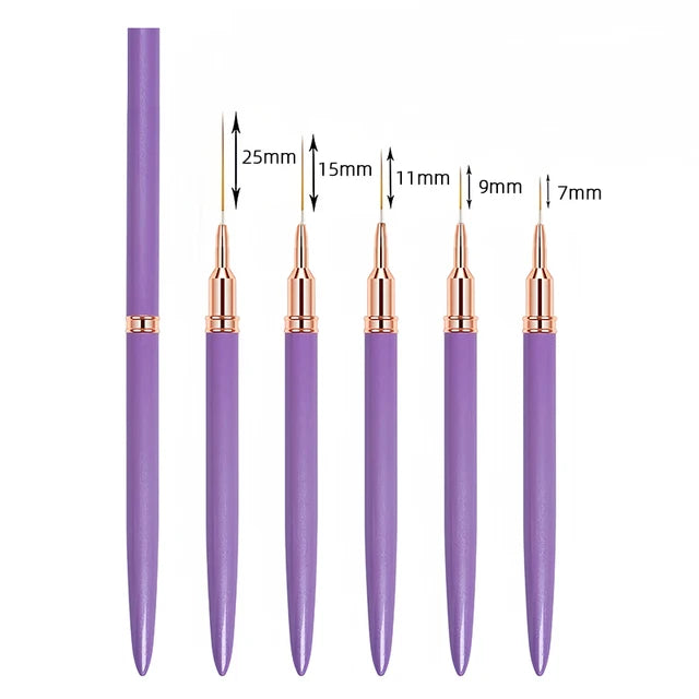 NailLiner | 5 stuks Nail Art Liner penselen set