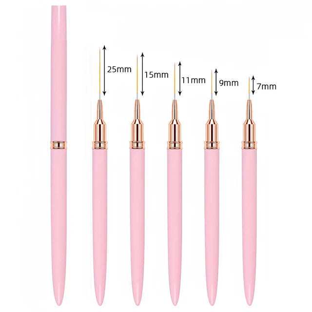 NailLiner | 5 stuks Nail Art Liner penselen set