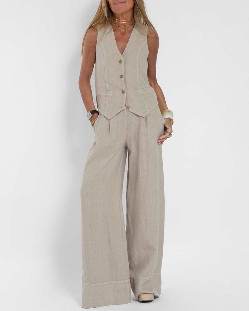 Ravela | Elegante 2-Delige Set Top & Wijde Broek