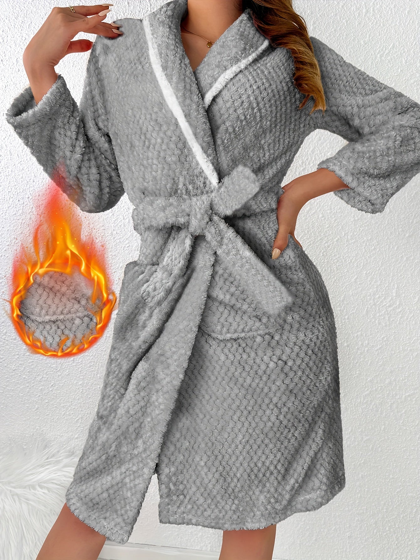 Matilda | Met fleece gevoerde damesbadjas