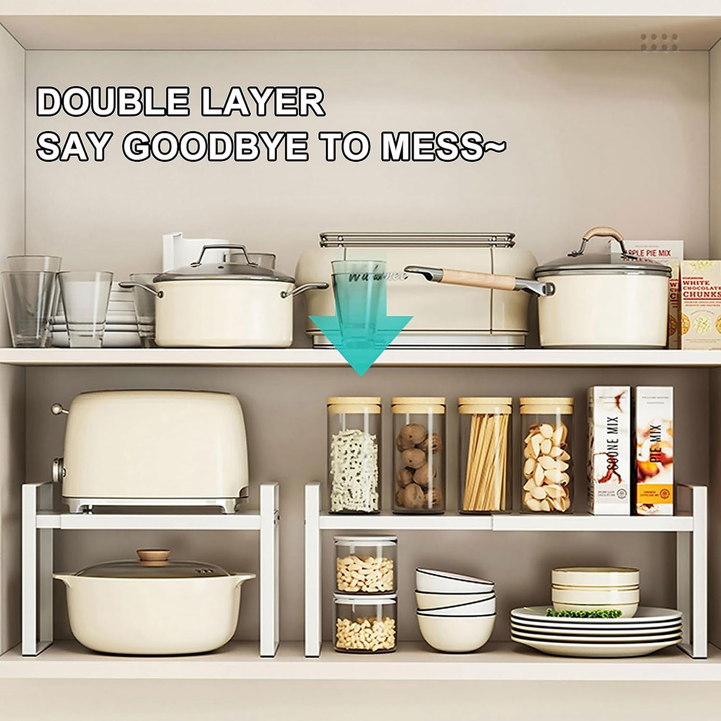 FlexiShelf | Uitbreidbare keukenplank organiser