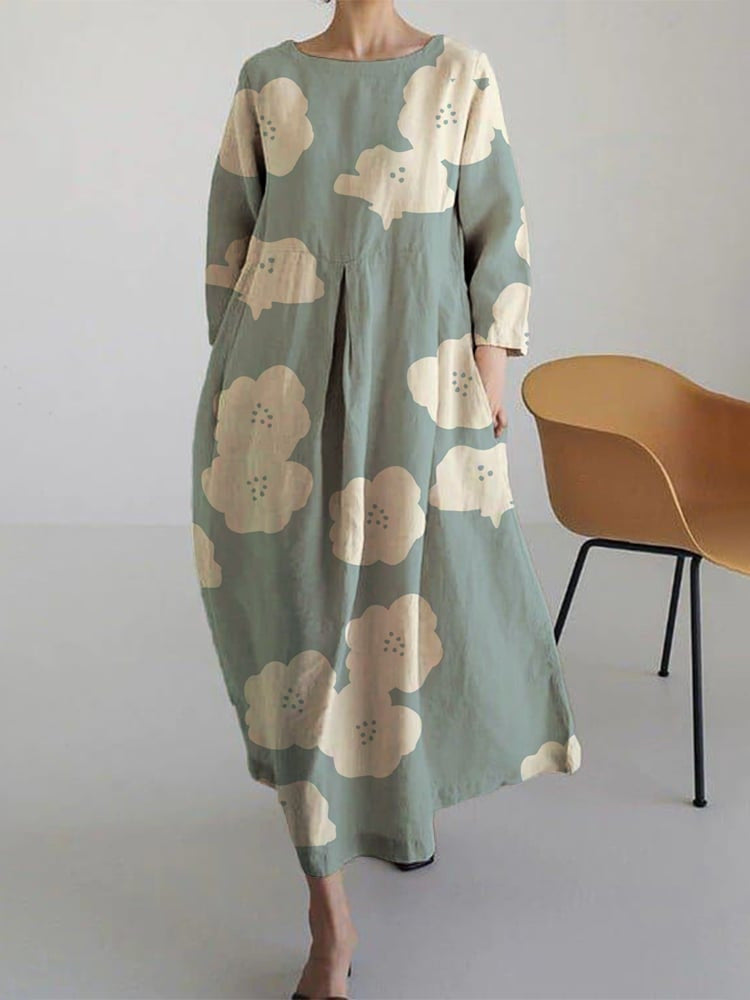 Orelisse | Luxe Flow Jurk met Ronde Hals