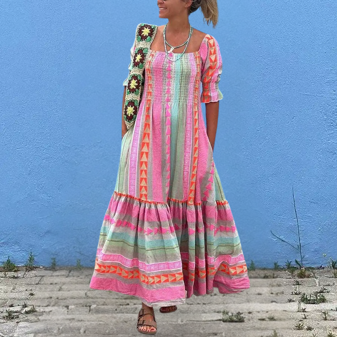 Francesca | Boho Bloom Patchwork Maxi Dress