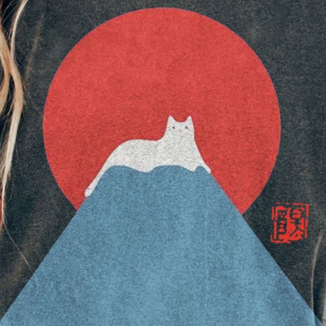 Nekomori | Fuji Droomlandschap Kat Tee