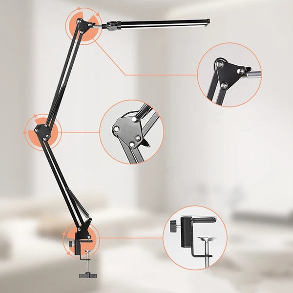 LuminaPro | LED-bureaulamp met twee koppen en instelbare helderheid voor optimale werkruimte