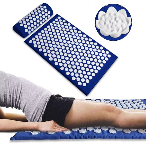 RevivaMat | Therapeutische Acupressuur Spike Mat & Kussen voor Stressverlichting, Pijnvermindering & Beter Slapen