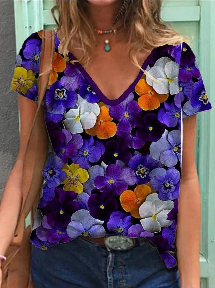BloomVibe | Handtekening Bloemen Statement T-shirt