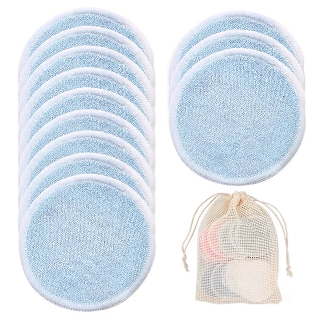 ReusableMakeupRemover | Herbruikbare Bamboe Vezel Make-up Remover Pads 12st/verpakking