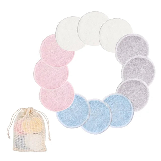 ReusableMakeupRemover | Herbruikbare Bamboe Vezel Make-up Remover Pads 12st/verpakking