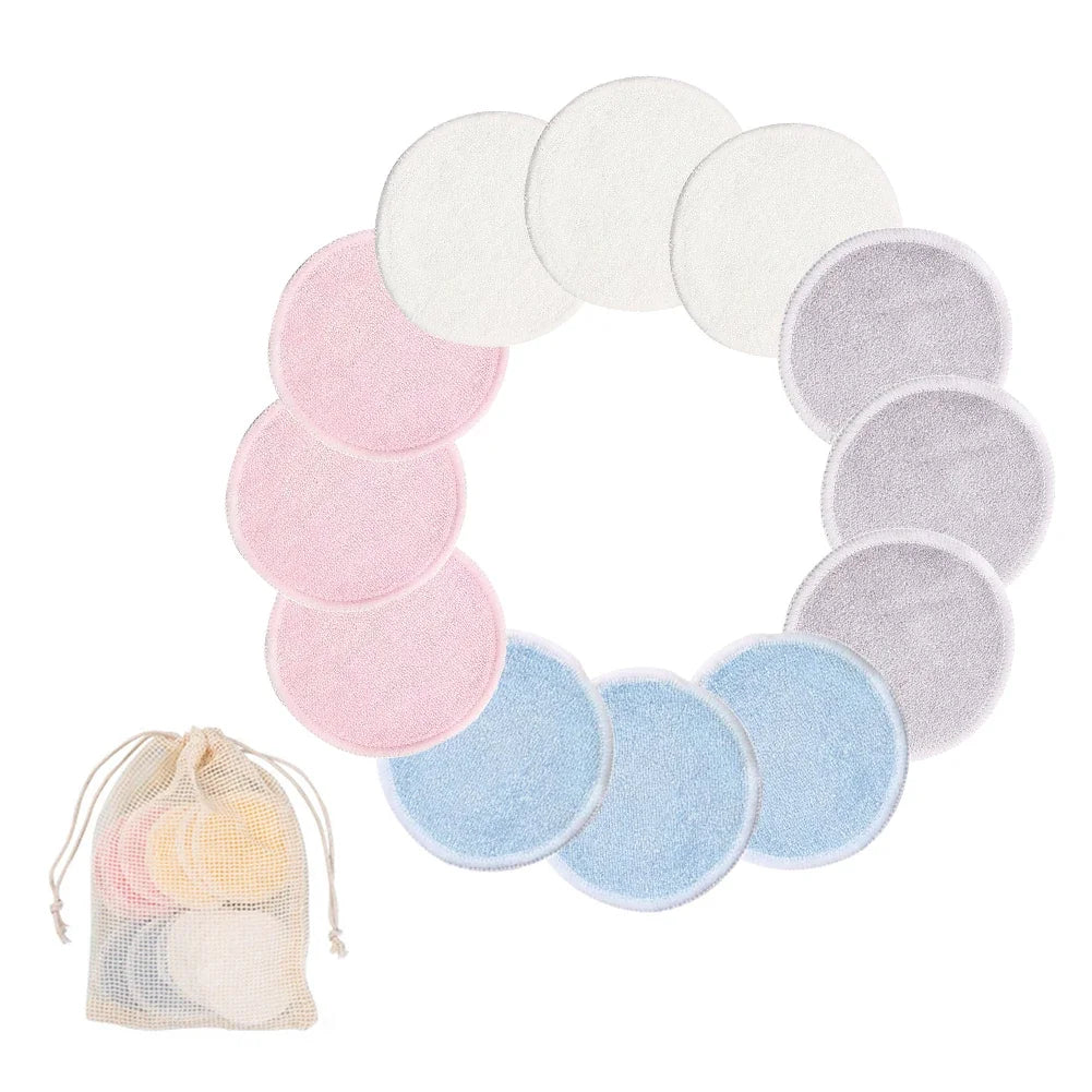 ReusableMakeupRemover | Herbruikbare Bamboe Vezel Make-up Remover Pads 12st/verpakking