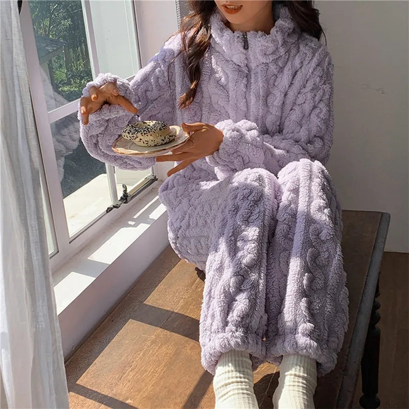 Frostrella | Knusse Elegantie Flanellen Pyjama Set