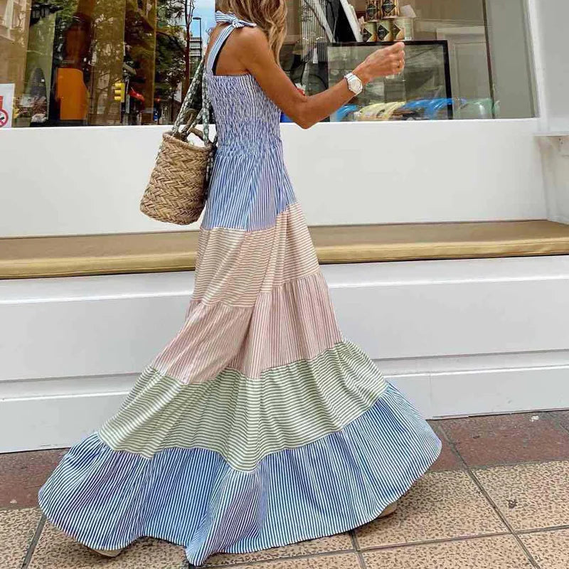 Solanira | Boho gestreepte maxi jurk