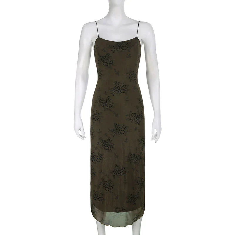 Maevra | Vintage kanten jurk met bloemenmotief en doorzichtige cover-up
