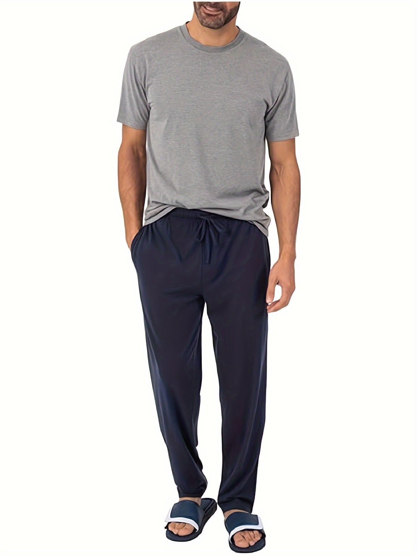 Matteo | Comfortabele heren pyjamabroek in effen kleur