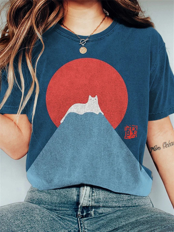Nekomori | Fuji Droomlandschap Kat Tee