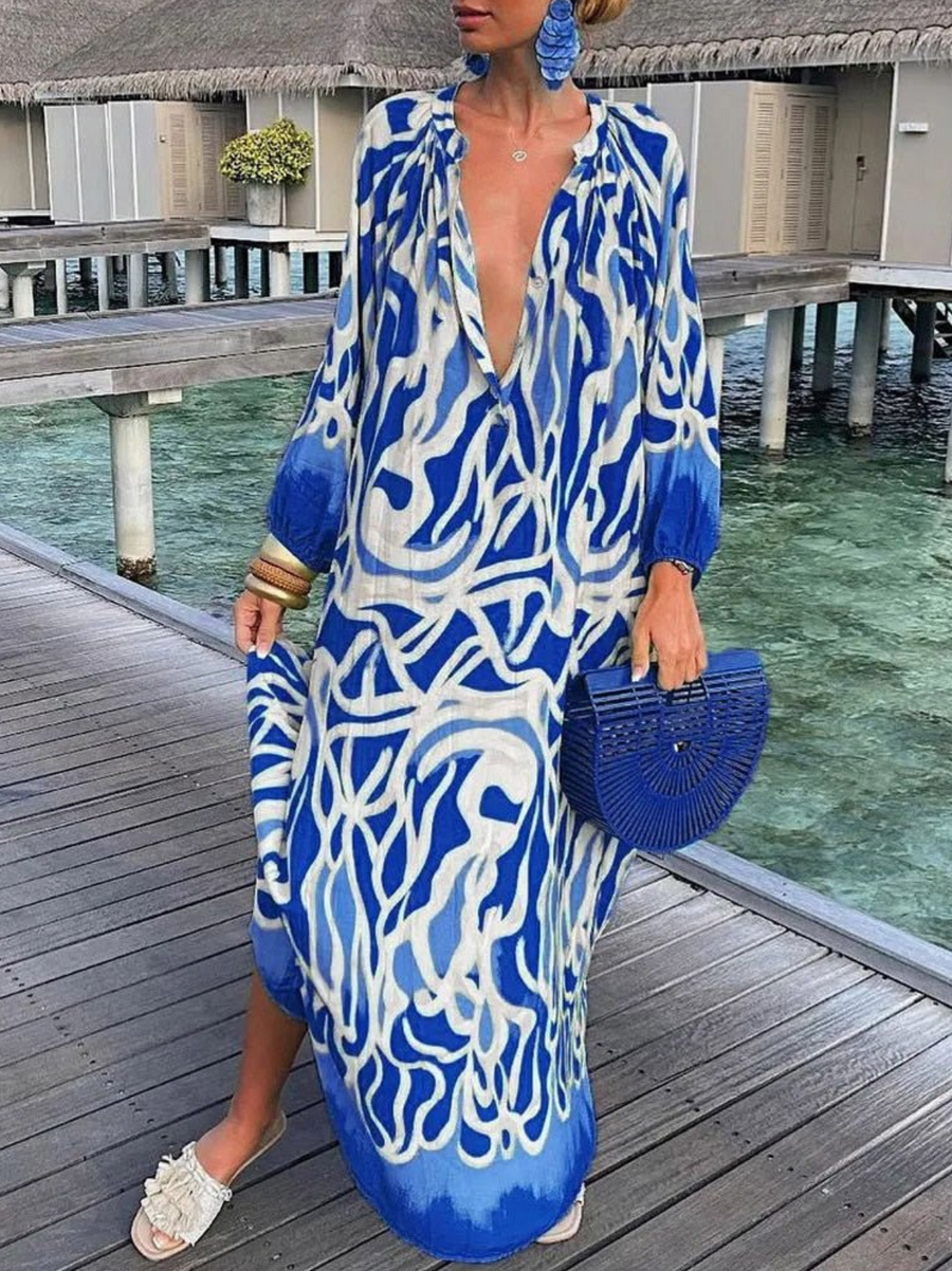 Marvaya | Diepe V-Hals Zomer Maxi Dress