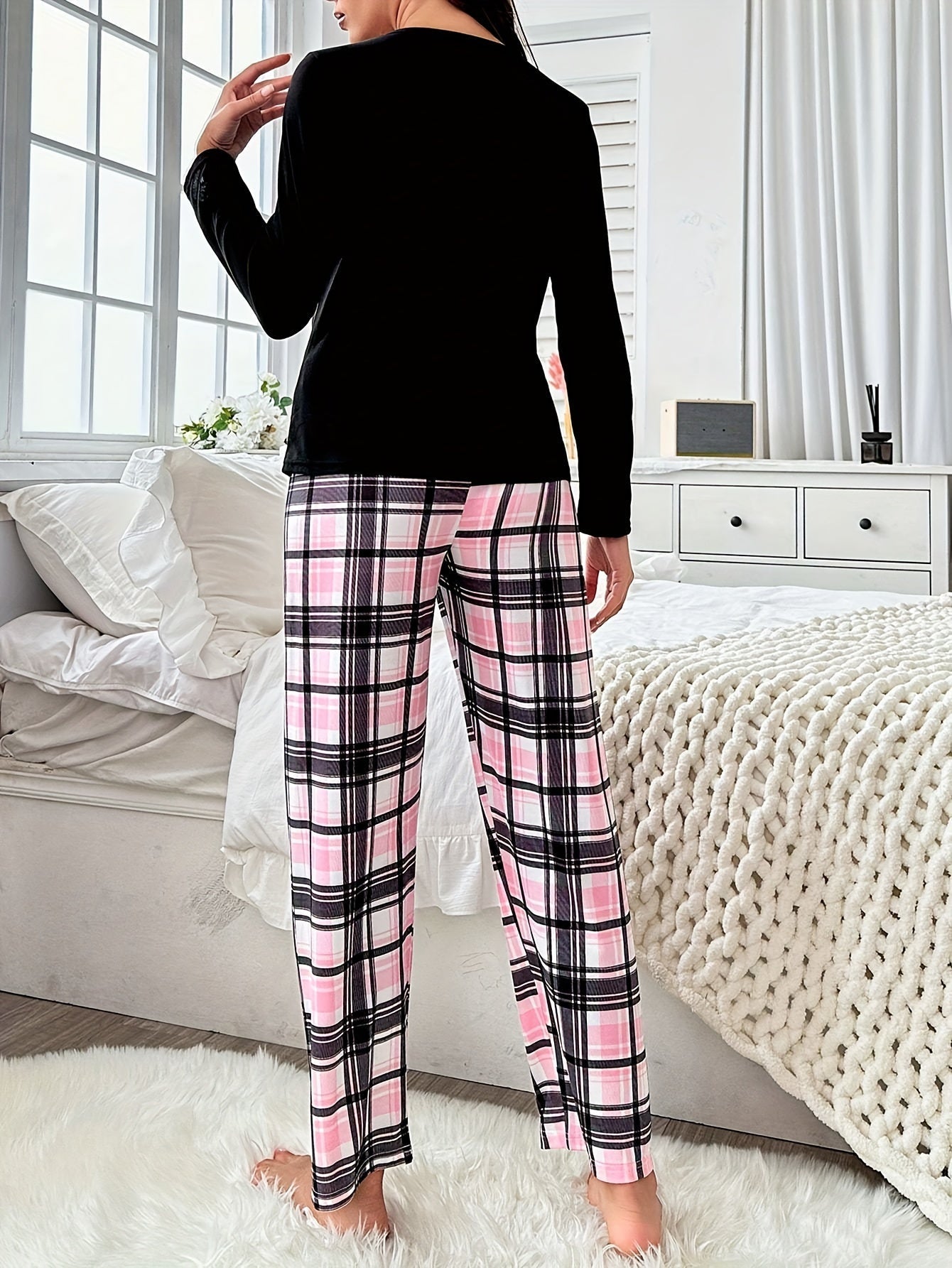 Evelyn | Klassieke geruite pyjamaset
