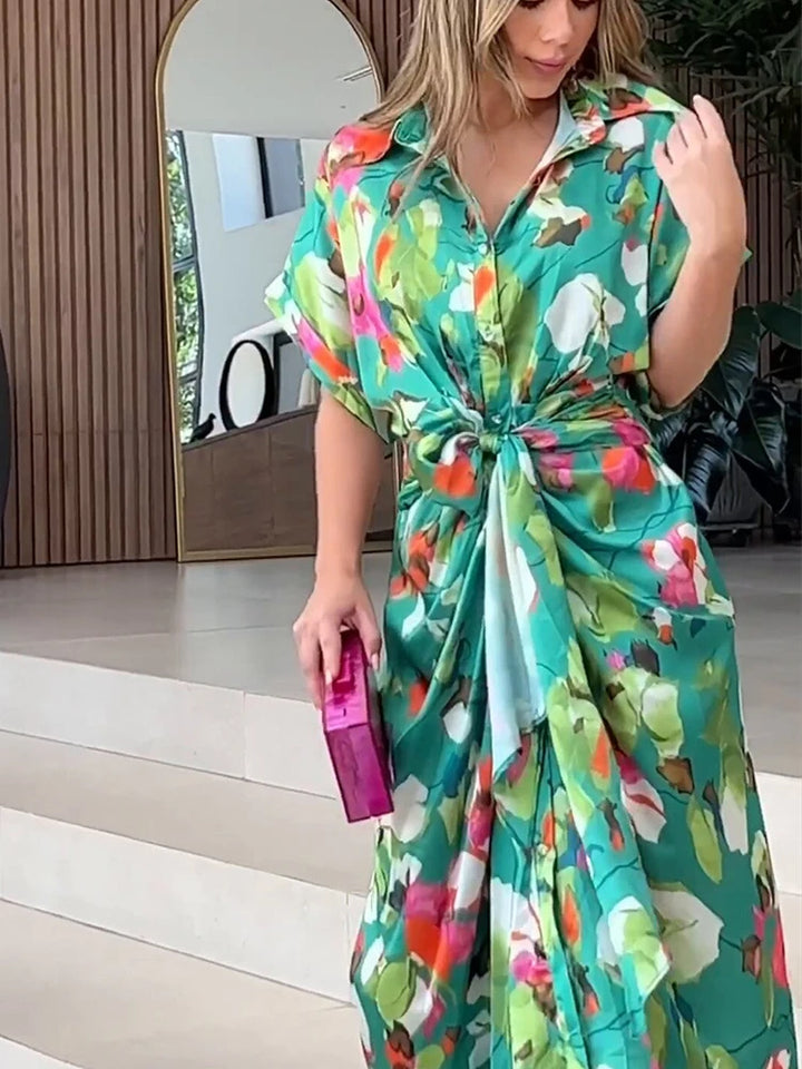 Blenda | De Bloombound Maxi Dress met vetersluiting