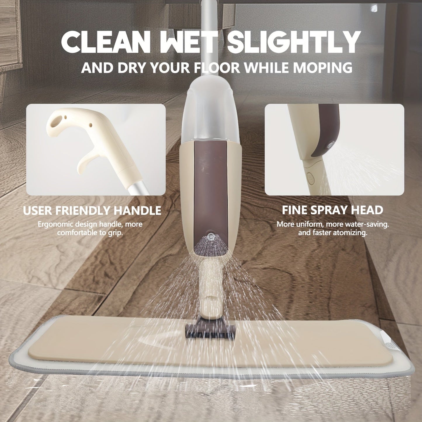 GlideMop | 360° Spray Mop met Herbruikbare Microvezel Pads