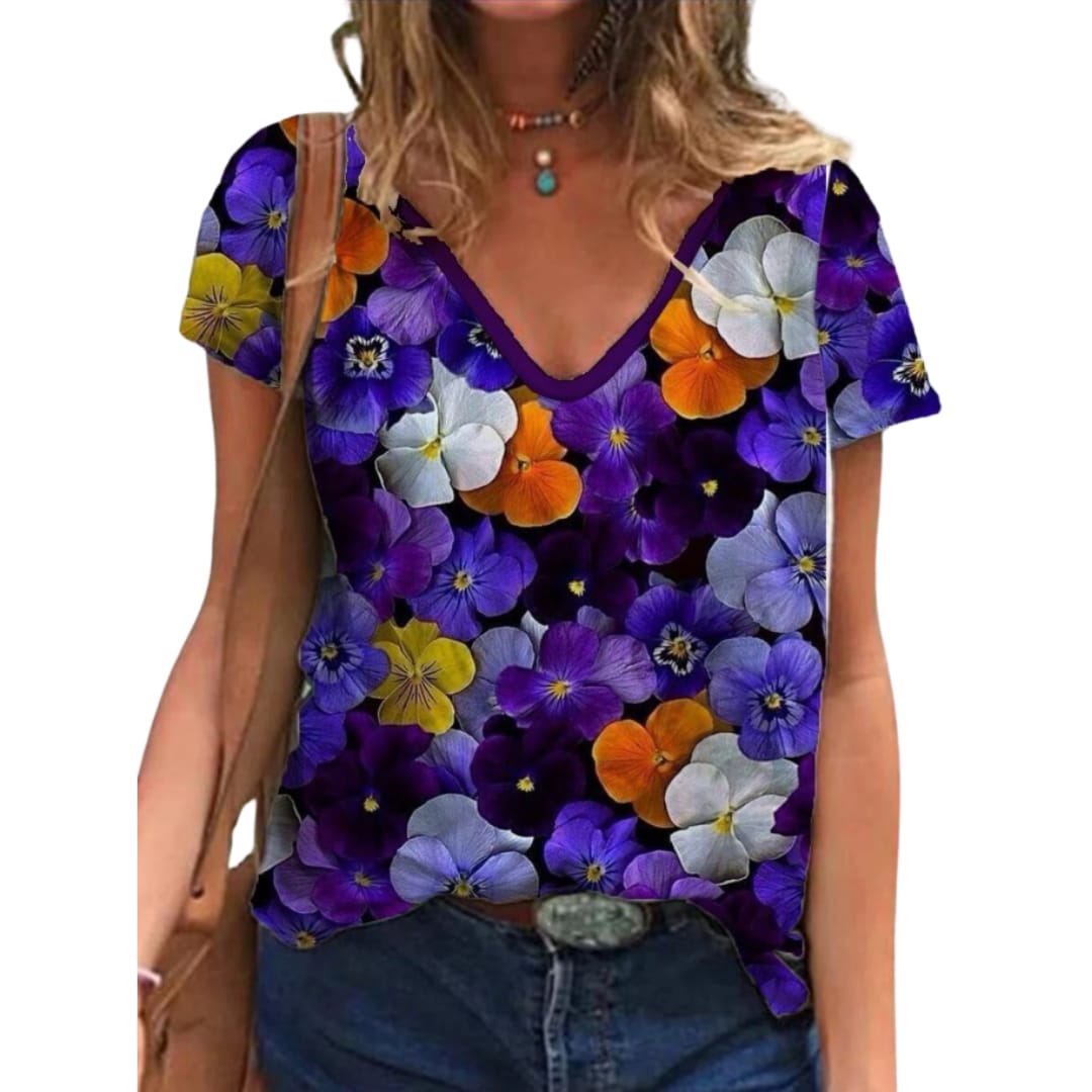 BloomVibe | Handtekening Bloemen Statement T-shirt