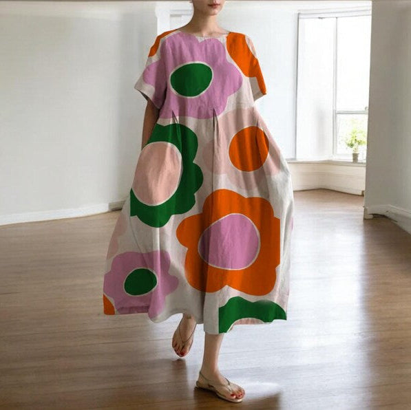 Orelisse | Luxe Flow Jurk met Ronde Hals