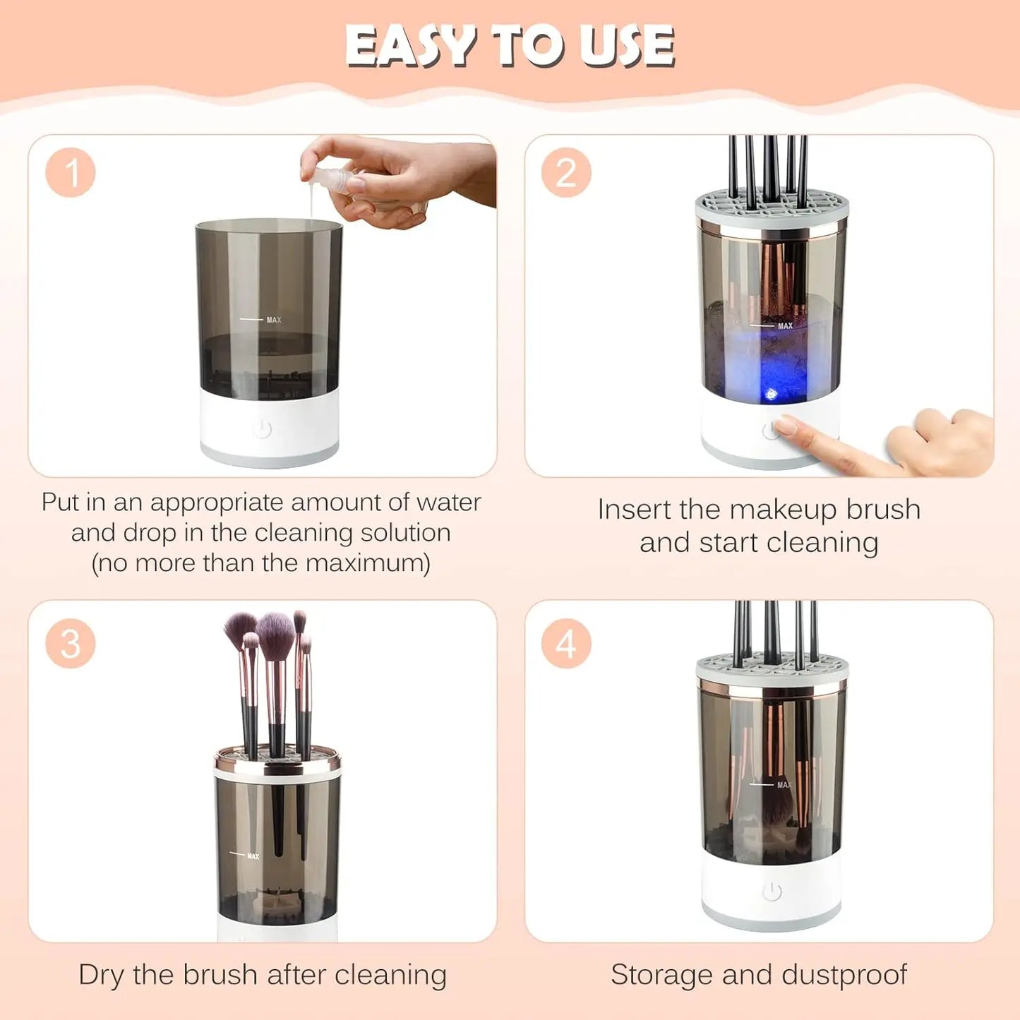 BrushGlam | Automatische make-up borstelreiniger
