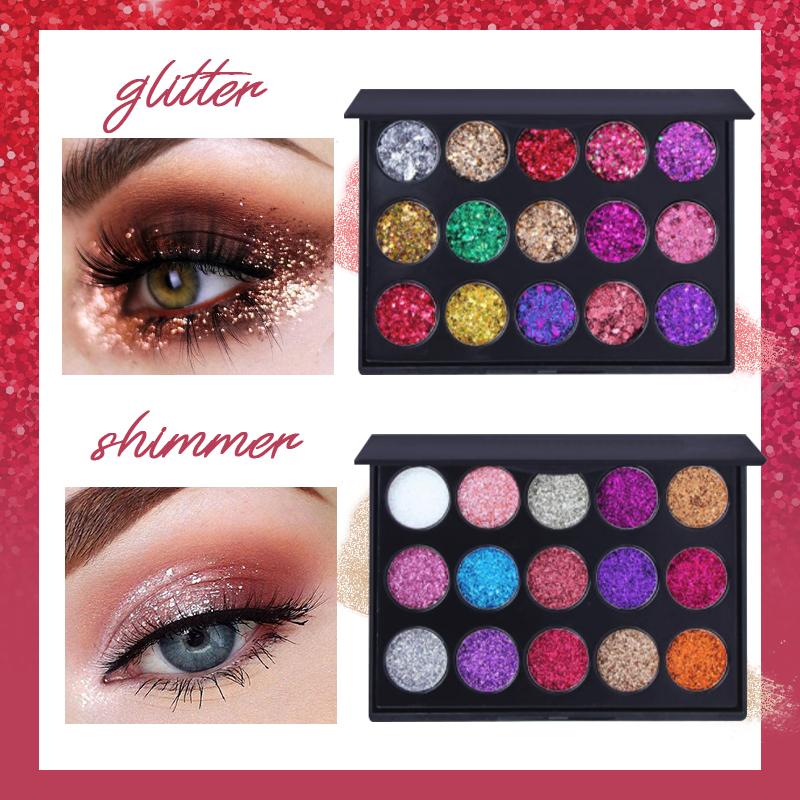 Sparkly Glitter Eyeshadow Palette (15 Shades) - whambeauty
