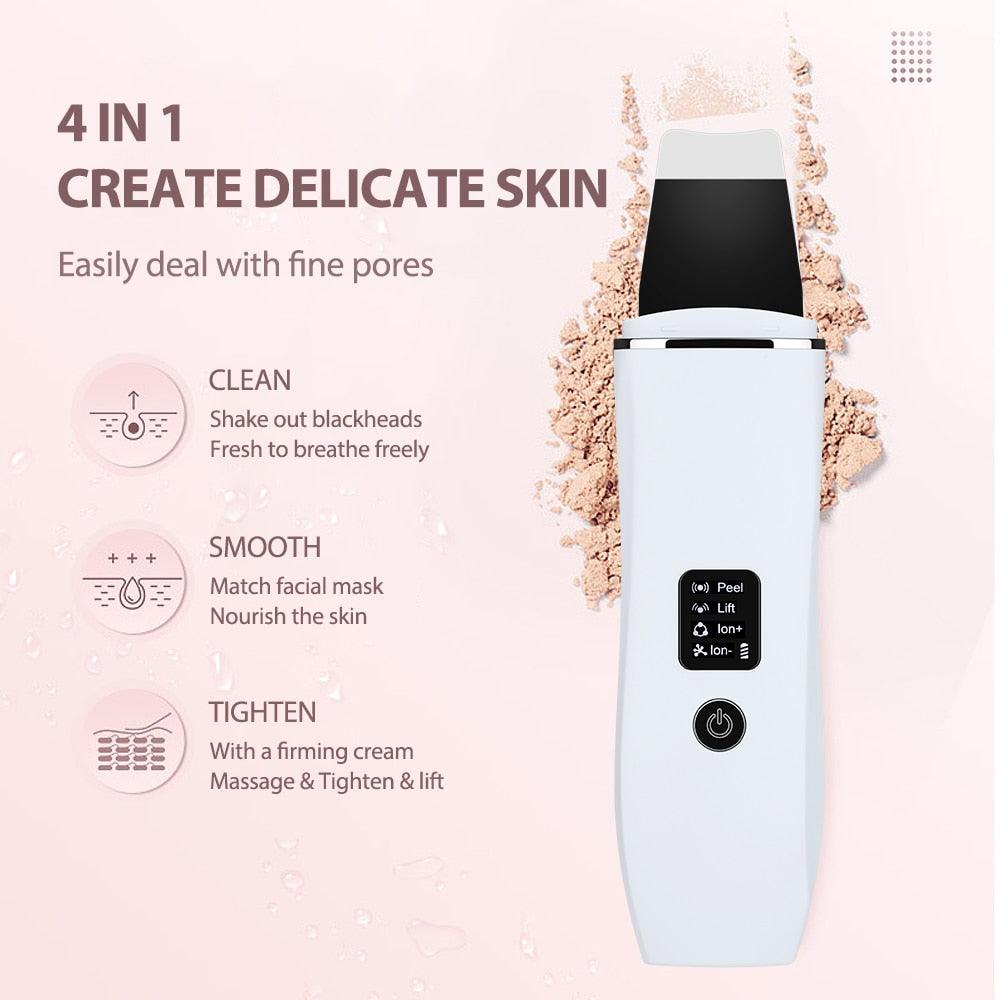 DermiClear - Ultrasone diepreinigende huidscrubber - whambeauty