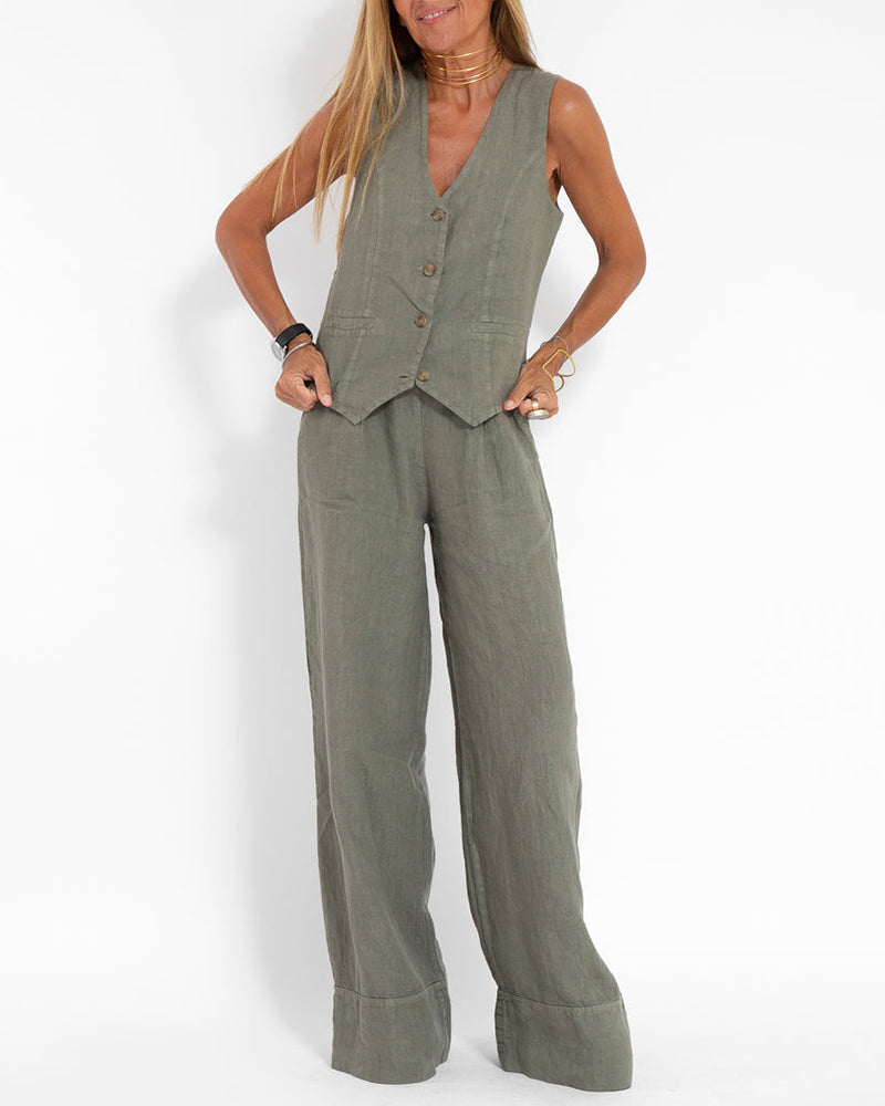 Ravela | Elegante 2-Delige Set Top & Wijde Broek