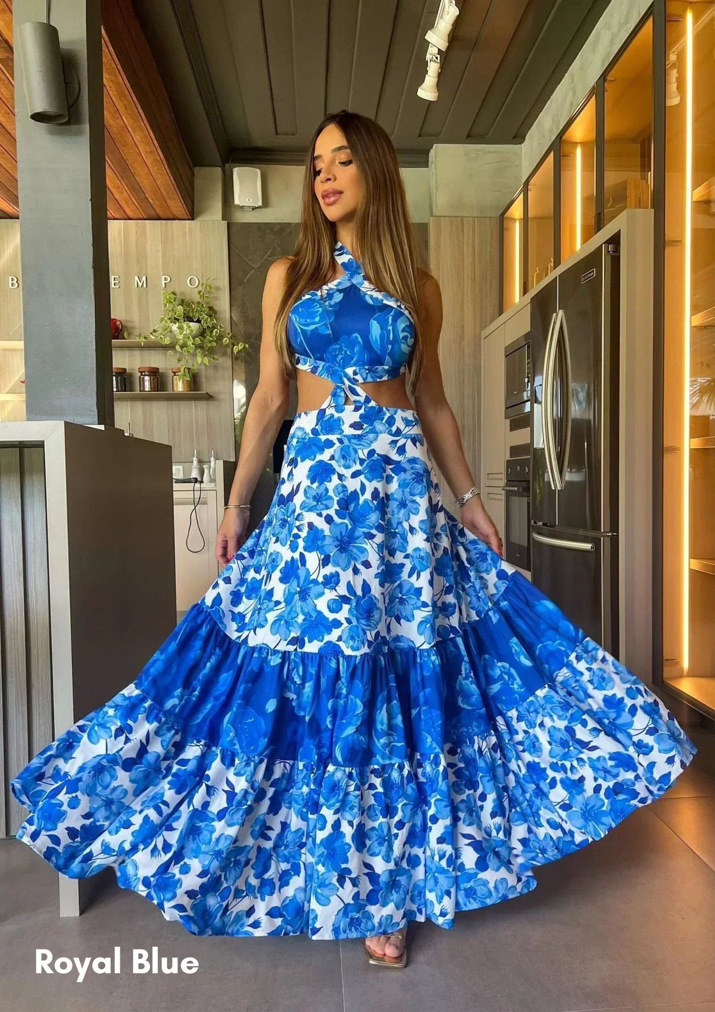 Solenyae | Boho Spirit Gedrukte Jurk