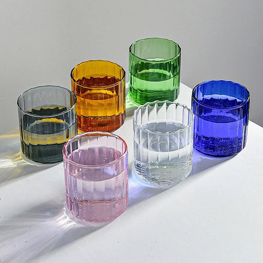 LumeSip | Stralend geribbeld glazen set