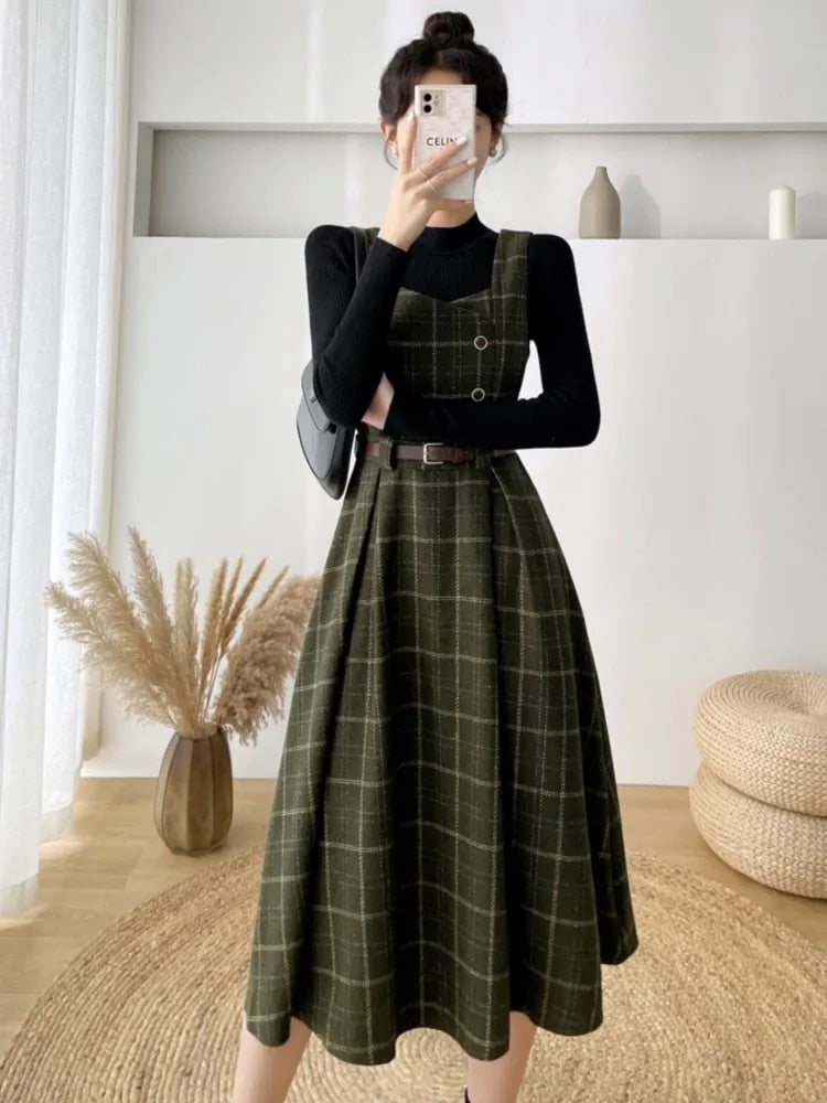 Danisa | Dames Stijlvolle vintage geruite jurk