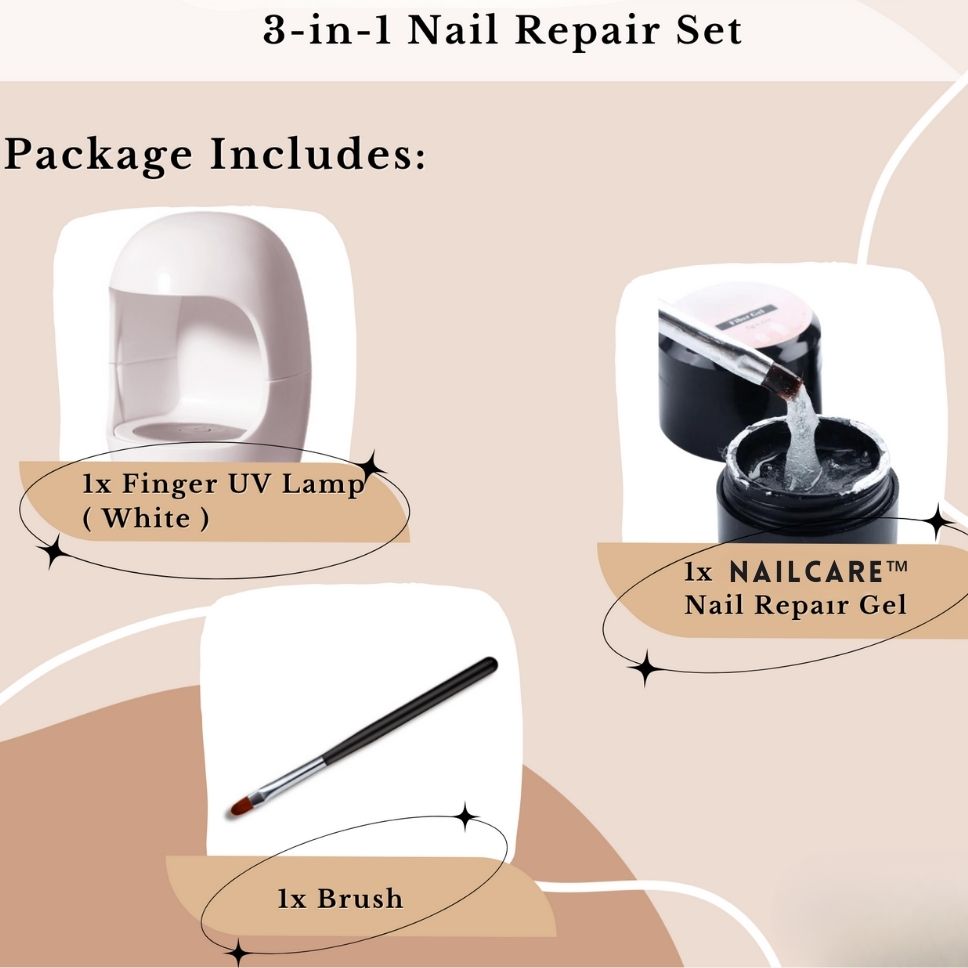 NailCare |  3-in-1 set voor nagelreparatie