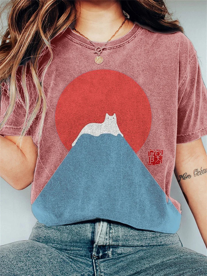 Nekomori | Fuji Droomlandschap Kat Tee