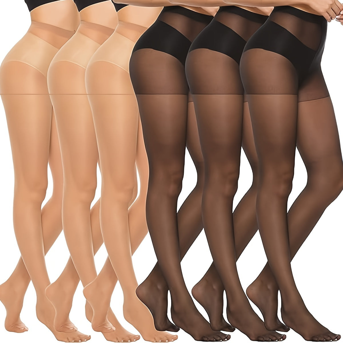 LuxeMesh | Semi-Transparante High-Waisted Panty Set (6 Pak)