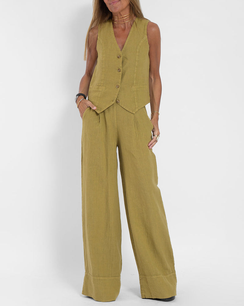 Ravela | Elegante 2-Delige Set Top & Wijde Broek
