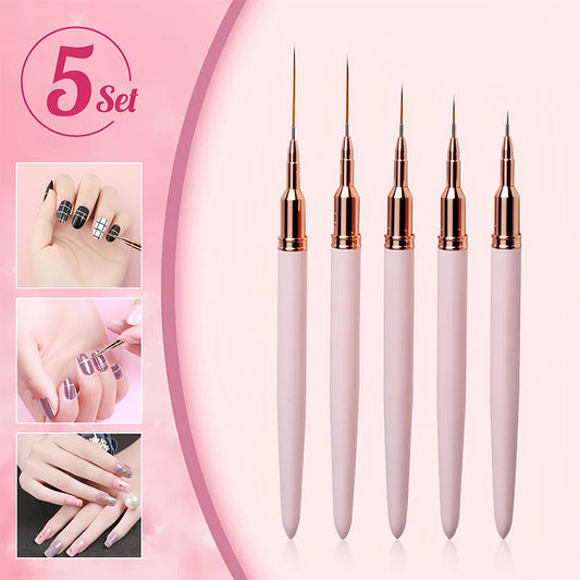 NailLiner | 5 stuks Nail Art Liner penselen set