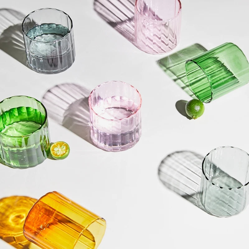 LumeSip | Stralend geribbeld glazen set