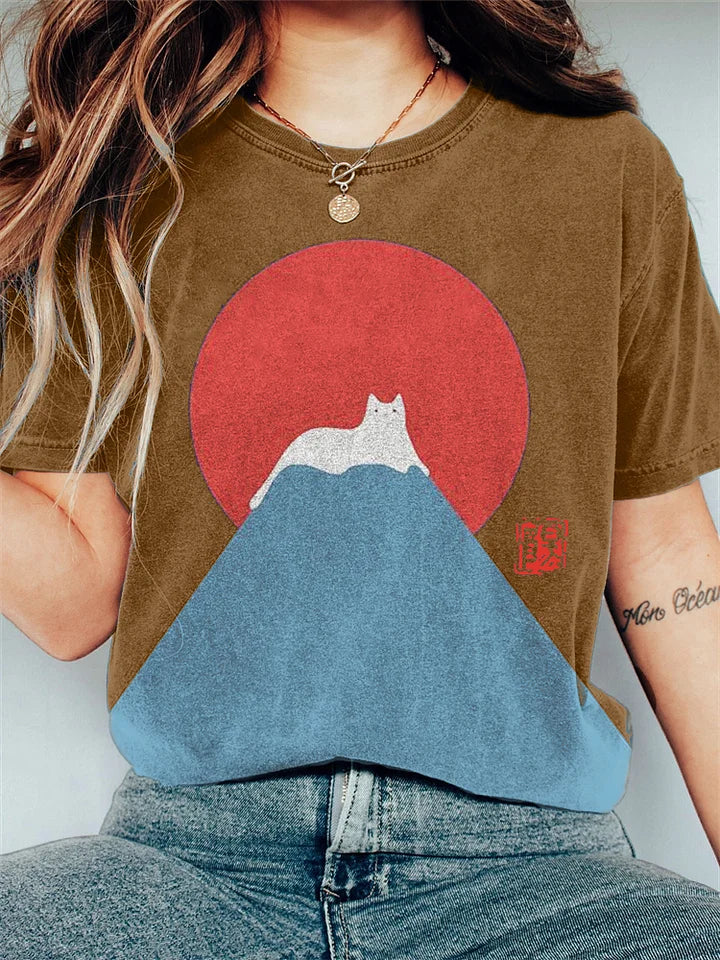 Nekomori | Fuji Droomlandschap Kat Tee