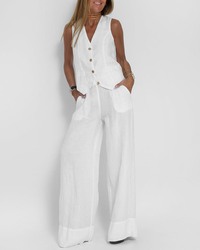 Ravela | Elegante 2-Delige Set Top & Wijde Broek