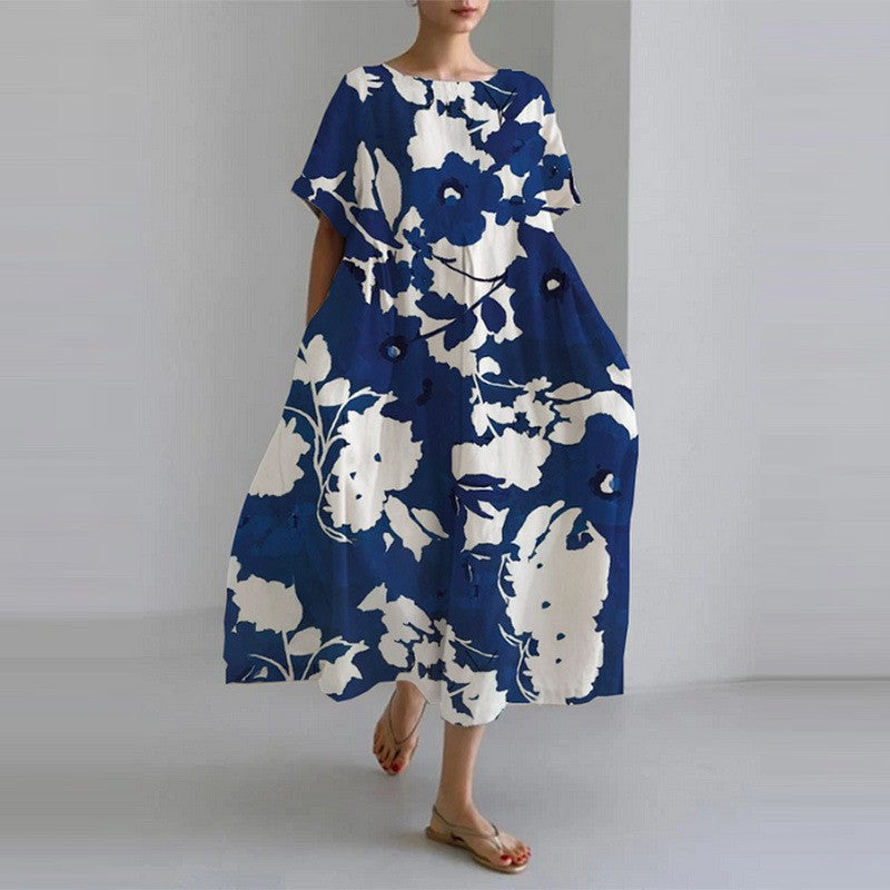 Orelisse | Luxe Flow Jurk met Ronde Hals