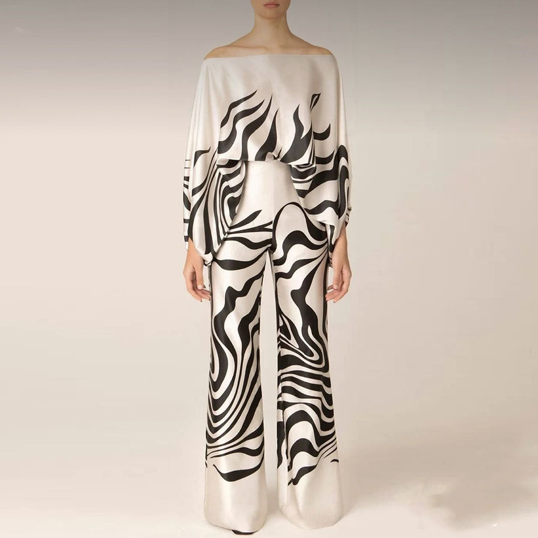 ZyraBloom | Elegante Tweedelige Satijnen Dames Set