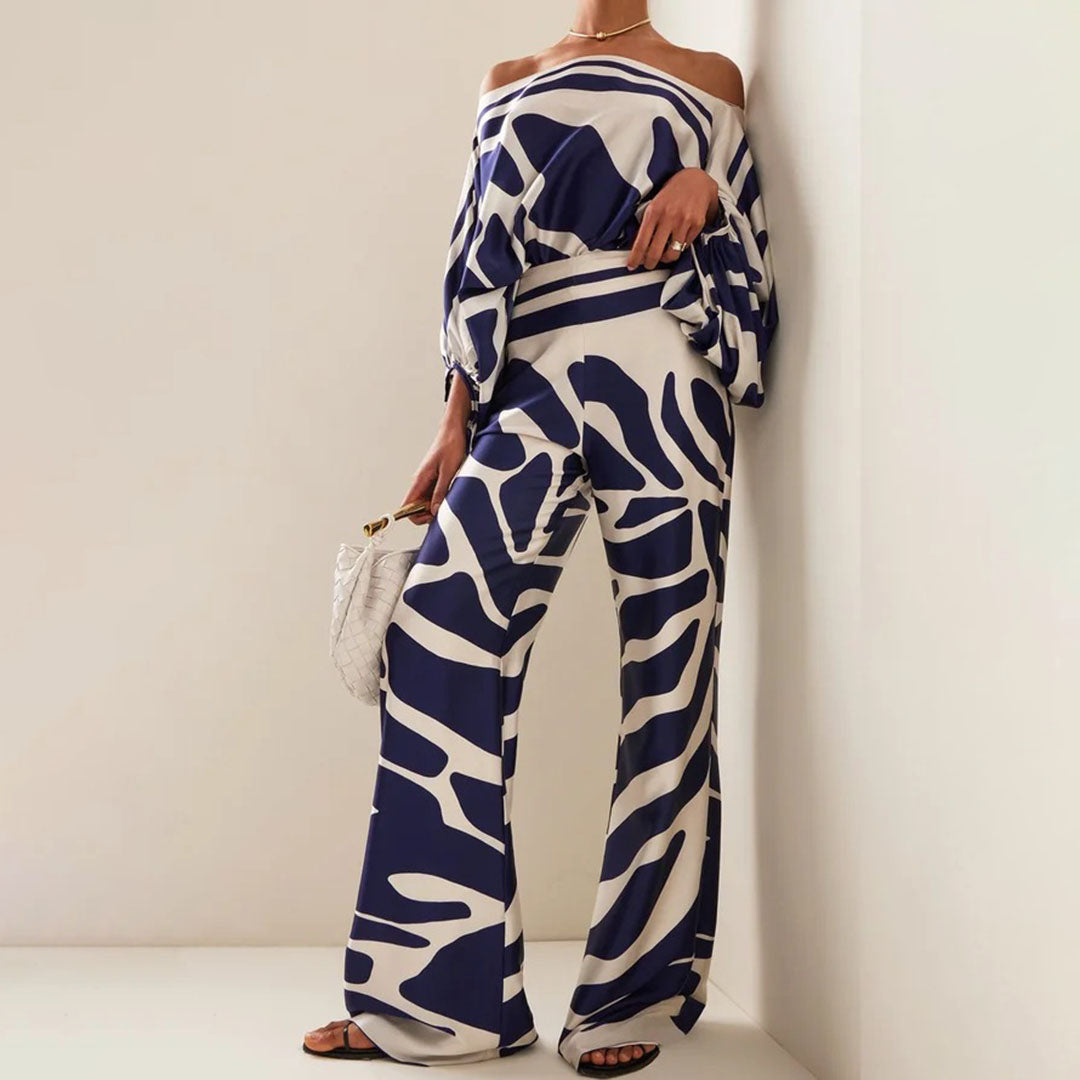 ZyraBloom | Elegante Tweedelige Satijnen Dames Set