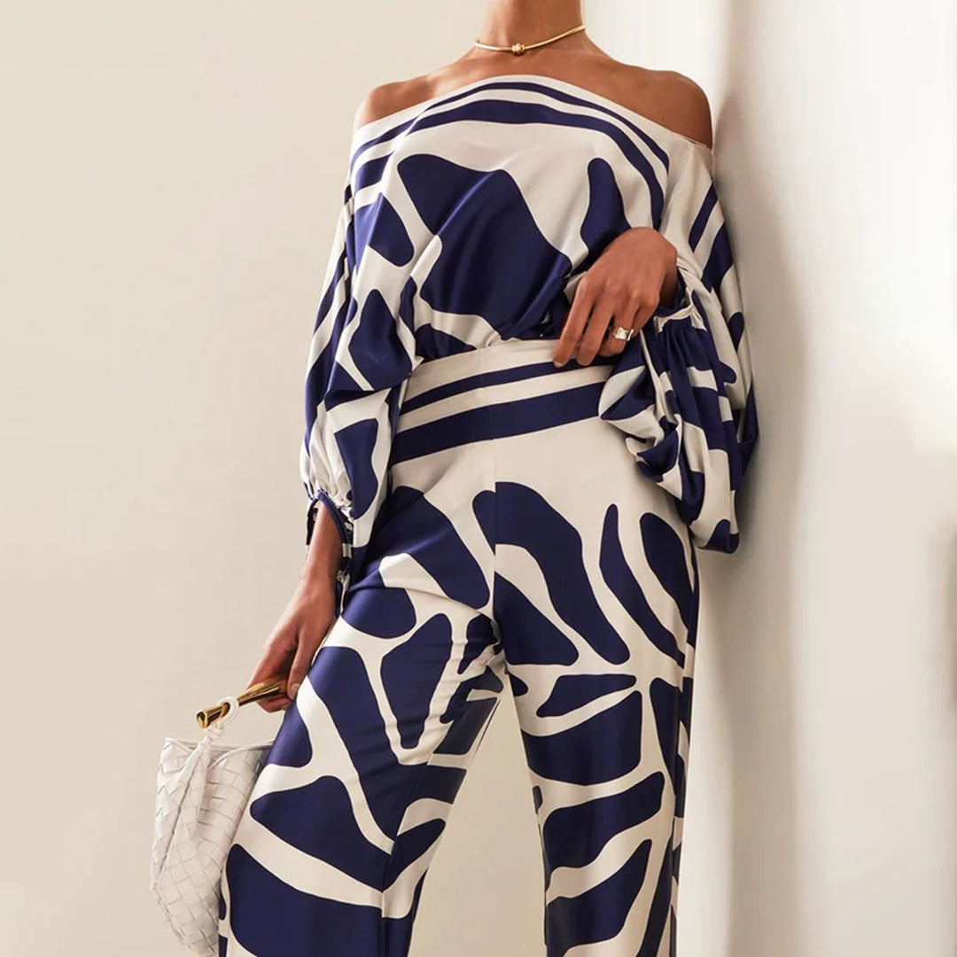 ZyraBloom | Elegante Tweedelige Satijnen Dames Set